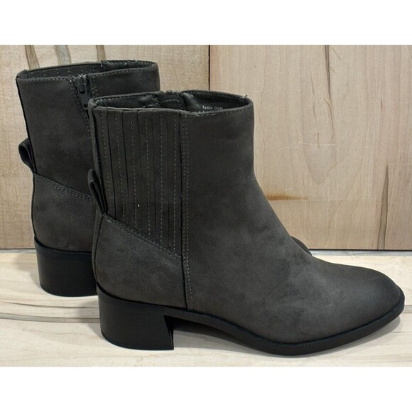 Style & Co Orleyy Zip Dress Booties Dark Grey Microfiber Stretch Cushioned 7.5M - Picture 3 of 6